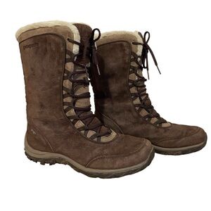 Patagonia Lugano Suede Brown Waterproof Tall Boots Size 6.5